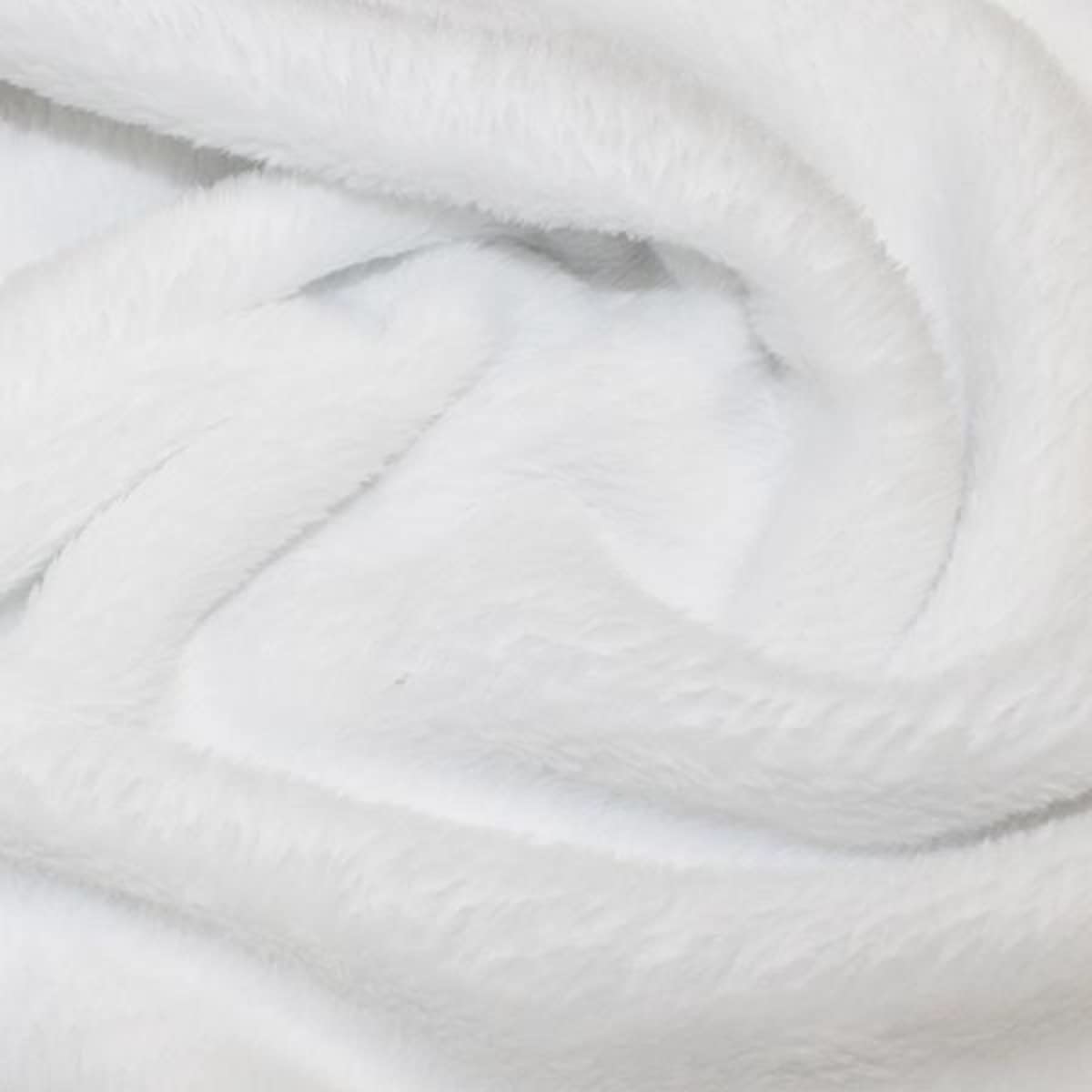 Supersoft Coral Fleece Fabric Material - White, 1Mtr 100cm x 150cm