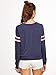 ROMWE Women's Varsity Striped Heathered Sweatshirt Navy S