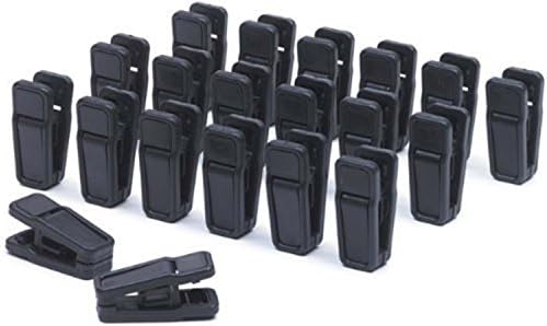 Bluewo Plastic Slim-Line Finger Clips, Hanger Clips Pack of 20 (Black)