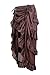 Charmian Women's Steampunk Gothic High Low Cyberpunk Ruffle Skirt Coffee Large