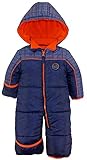 iXtreme Baby Boys Plaid Expedition Puffer Winter Snowsuit Pram, Navy, 18 Months