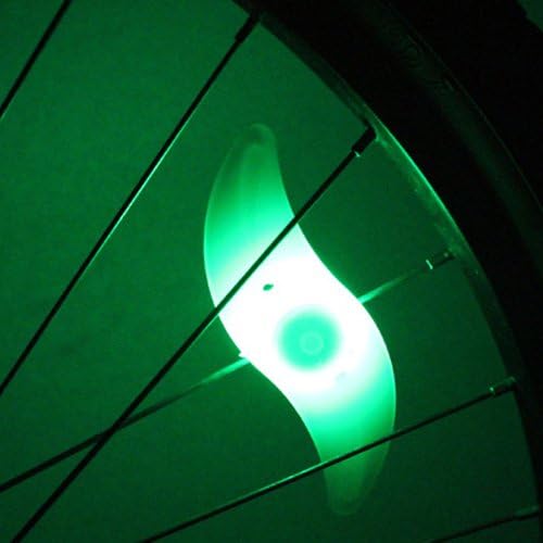 Energlite Bicycle LED Spoke Light Wind Fire Wheels Silica Gel Wire Tyre Lamp Mountain Bike Wheel Light Pack of 2Pcs,Green