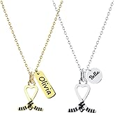 Personalized Hockey Necklace with Engraved Charm, Gold Hockey Jewelry, Hockey Gifts, Ice Hockey Charm Necklace, for Girl Hockey Players & Hockey Moms