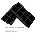 Patier Ice Cube Trays - Food Grade Ice Cube Containers - Eight Cubes Ice Molds, Set of 2, Black