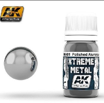 AK Interactive Xtreme Metal Polished Aluminium Metallic Paint 30ml Bottle Model Kit Paint Car Plane