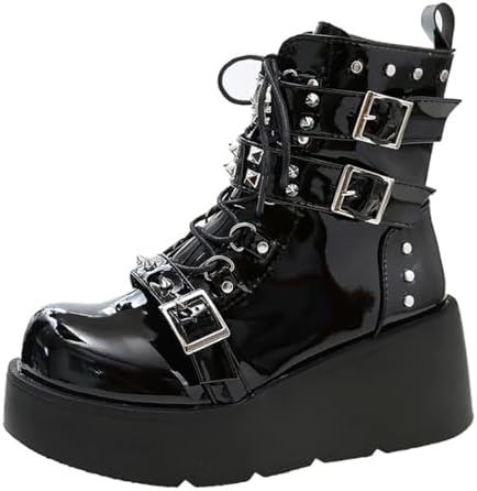 Amazon.com | GURURU Original Y2K Goth Platform Boots - Punk Chunky