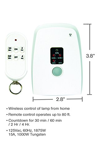 ECOPlugs Electric Outlet Timer with Remote Control,Countdowm timer outlet remote