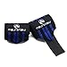 Wrist Wraps for Men & Women by MountFlow - Crossfit Weight Lifting Bench Powerlifting - Adjustable Velcro - Heavy Duty Strong Wide Support - with Thick Thumb Loop - Black & Blue Cotton & Neoprene