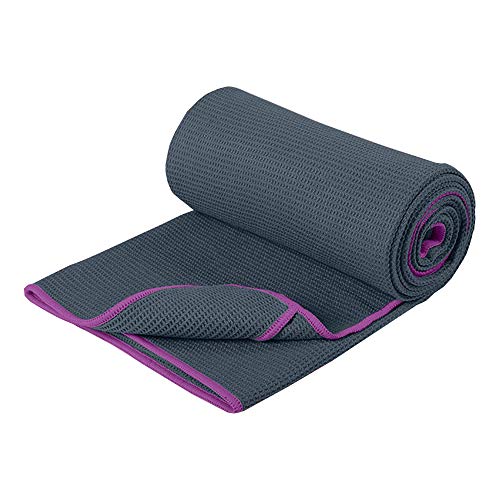 DMASUN Yoga Silicone Non-Slip Yoga Towel, Sports Yoga, Traditional Yoga, hot Yoga, Pilates Perfect Choice, Unique Corner Bag Design (72"x26" Dark Grey)