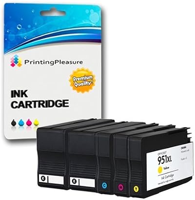 Printing Pleasure 5 Ink Cartridges for HP Officejet 8600 8100 950XL 951XL Black