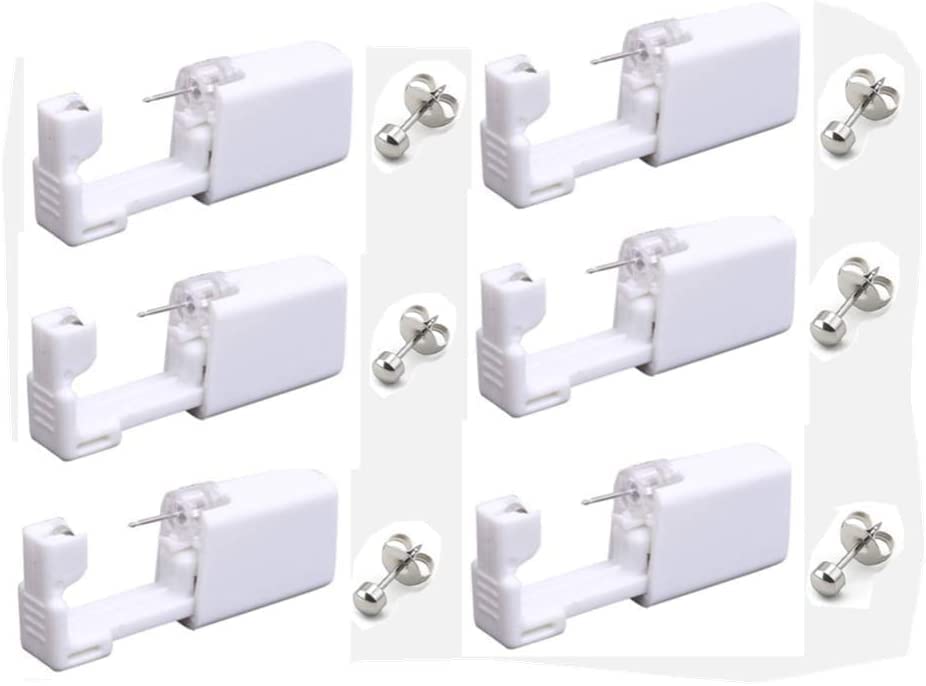 Moguxb 6 Pack Disposable Piercing Gun with Ear Studs Piercing Tool Painless Piercing Tool Ear Piercing Tool Ear Piercing Tool Nose Piercing Tool for Girls Women