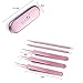 ELFINA Blackhead Tweezers Extractor Extraction Tool, Pimple Popper Tool, Acne Comedone Pimple Extractor, Blackhead Remover Kit, Pink