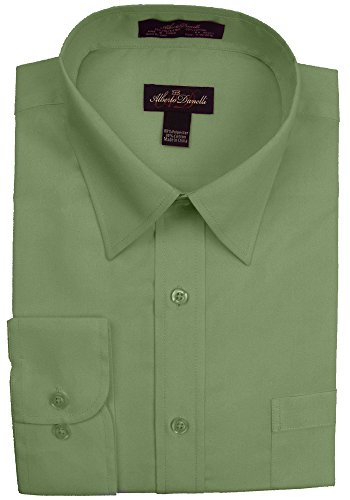 Alberto danelli men s solid long sleeve dress shirt