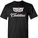 Caddy Cadillac Logo on a Black T Shirt,2x
