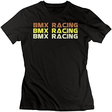 AKKK47 Women's Soft Retro BMX Racing T Shirt Black XXL