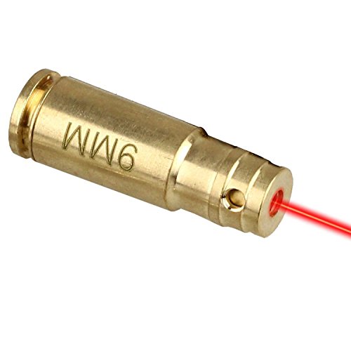 Out Topper 9mm Laser Bore Sight/Bore Sighter 9mm,Both Fixed and Floating Barrel,9mm Brass Cartridge Rifle Scope Laser