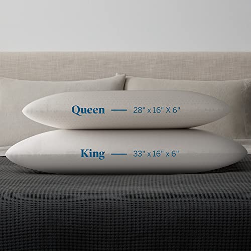 LUCID Talalay Latex Foam MidLoftRemovable Cotton Cover Pillow, King