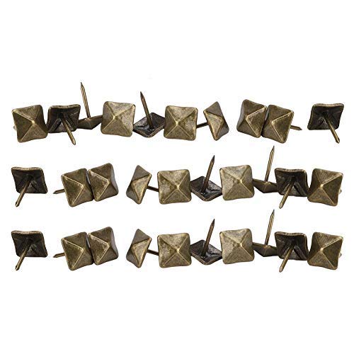 Square Upholstery Nails 50Pcs, Antique Finish Decorative Tacks for Furniture Door Door