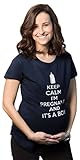 Keep Calm I'm Pregnant And It's A Boy T Shirt Funny Maternity Pregnancy Shirt