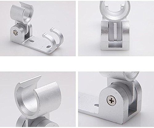 Efanr Solid Aluminum Wall Mounted Hand Showerhead Holder Rotatable Adjustable Sprinkler Shower Head Hose Stand Bracket Base Clip Bathroom Accessories (A)