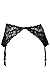 Angelique Women's Plus Size Floral Lace Nickel Free Adjustable Garter Belt for Stockings Black 22/24