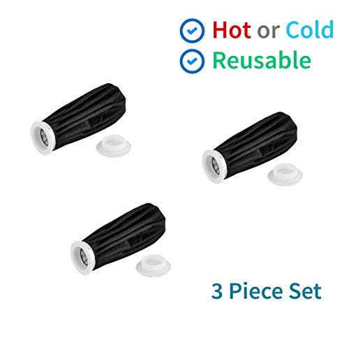 3 Reusable No Leak Hot & Cold Pack/Ice Bag/Ice Pack Cold Compress | Hot & Cold Therapy for Injuries First Aid | Re-useable and Waterproof with Spill-Proof caps | Durable & Anti-Leaking - 9" Inch