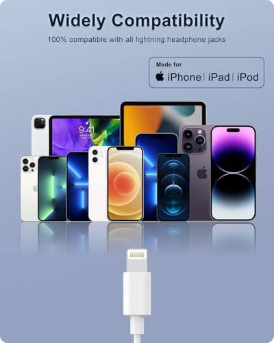 Écouteurs Filaires pour iPhone, [Certifié MFi] Intra-Auriculaires HiFi Stéréo avec Microphone et Contrôle du Volume, Casque Lightning Compatibles avec iPhone 14/14 Pro/13/12/11/XR/XS/X/8/7/SE