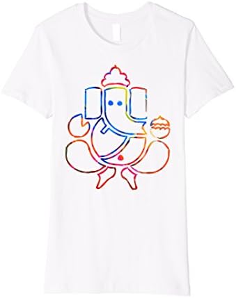 Womens Happy Diwali Celebration Tshirts With Lord Ganesha Small White