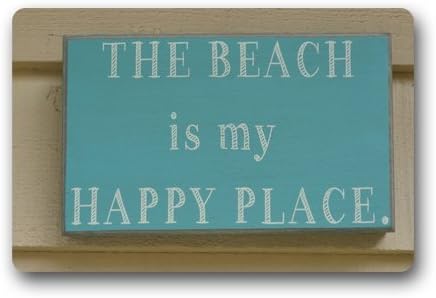 My Happy Place Beach Custom Doormat Indoor Outdoor Floor Mat by Rainy man 23.6 x 15.7 Inches