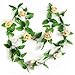 RHX Artificial Champagne Silk Rose Flower Garland Vine Wedding Party Garden Decor