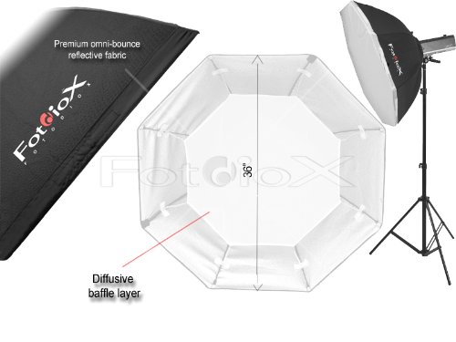 Fotodiox Pro 36" Octagon Softbox for Studio Strobe/Flash with Soft Diffuser and Universal Speedring (3"-6" Diameter)