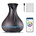 OliveTech Smart WiFi Essential Oil Diffuser,Compatible with Alexa & Google Home,App Control,400ml Dark Wood Grain,Free Cleaning Kit,Color LED Light,Set Schedule/Timer,Auto Shut Off
