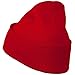 12 Inch Long Knitted Beanie - Red OSFM