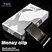 Y&G MC1043 Black Mirror Stainless Steel Triple Folding Money Clip Formal Wear