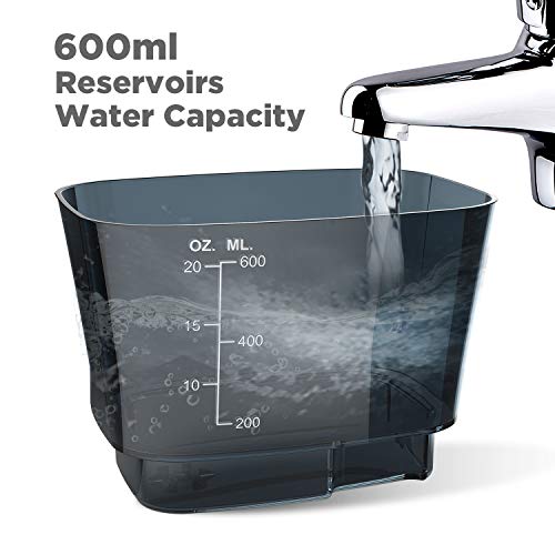 Water Flosser, ABOX Dental Oral Irrigator 600ml Capacity with 8 multifunctional Tips 10 Water Pressures Countertop Dental Flosser(FDA Approved)
