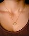 EFYTAL Mother 2 Daughters Three Initial Necklace for Mom, 3 Mini Gold Filled Alphabet Personalized Jewelry Gift