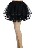 BeryLove Women's A Line Short Tulle Petticoat Underskirts Ruffle Tutu Skirt