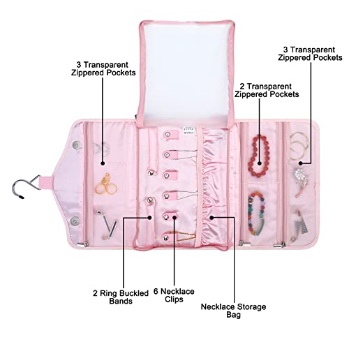 MOSISO Hanging Travel Jewelry Organizer Case, Foldable Portable Jewelry