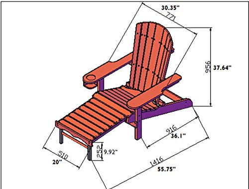 W Home Reclining Muskoka Chair with Ottoman, Blue