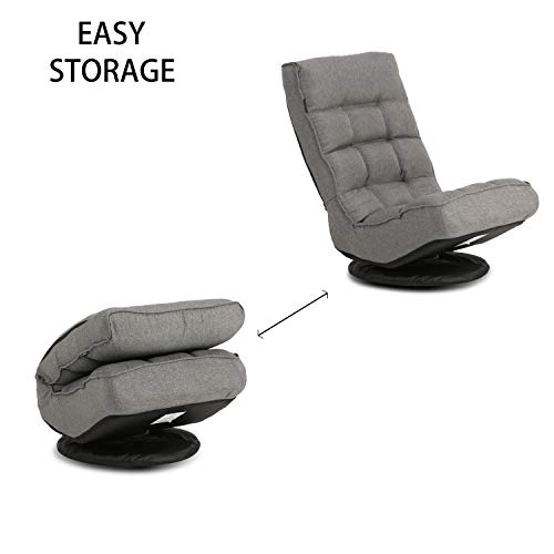 Altrobene Fabric Floor Gaming Chair, High Back Lazy Sofa Sleeper for Game Recreation Room, 360