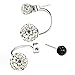 JewelrieShop Lady Assorted Colors Hypoallergenic Double Balls Stud Earrings Rhinestones Crystals Ear Rings