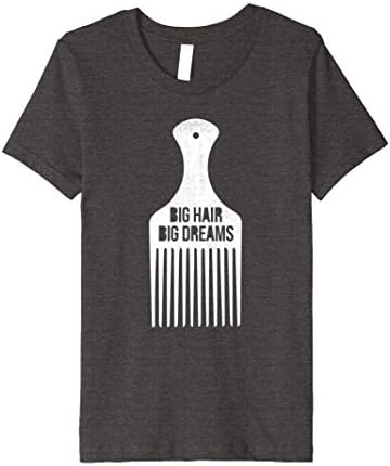 unisex-child Big Hair Big Dreams T Shirt Afro Hair Pick Design 4 Dark Heather
