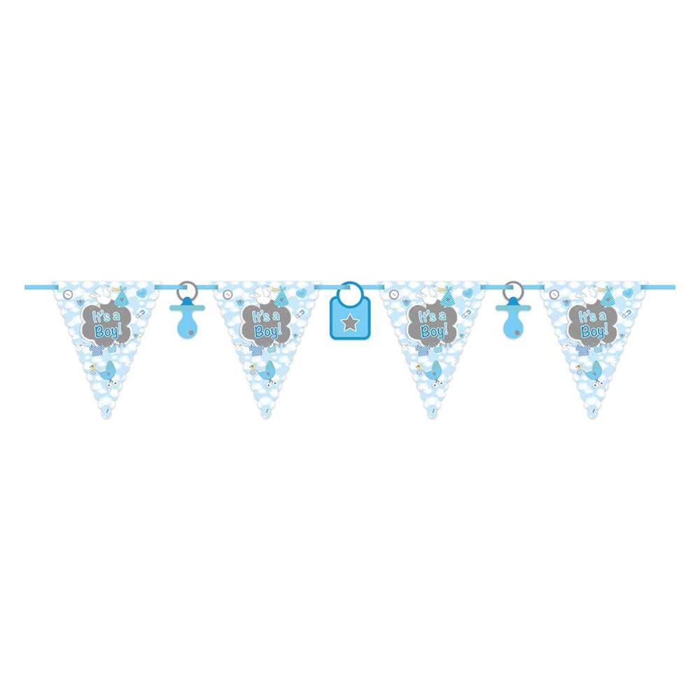 Folat 63633 boy Bunting Garland-6 m, Blue, One Size