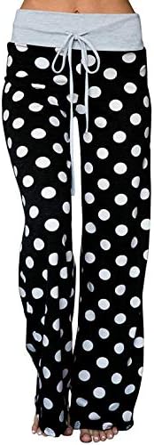 Women's Pajama Lounge Pants Floral Print Comfy Casual Stretch Palazzo Drawstring Pj Bottoms Pants Wide Leg