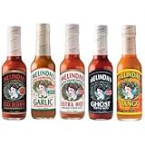 Melinda's Habanero Hot Sauce Variety 5 Pack (Ghost Pepper,Mango,Garlic,Extra Hot,XXXXtra Reserve)