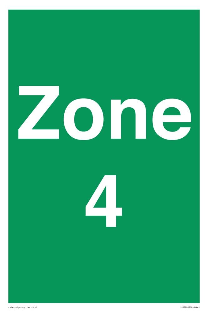 Zone 4 Sign - 200x300mm - A4P