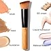 GYBest Best 2pcs Premium Brushes - Black Professional Face Concave Liquid Foundation Makeup Brush + Cosmetic Makeup Foundation Powder Brush Angled Professional Tool