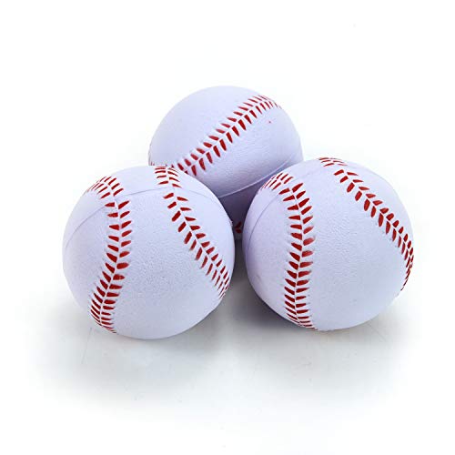 Pomeat Foam Baseball, 3Pcs Squeeze Sport Balls Foam Replacement Baseballs for Kids Sports Themed Party Favor Toys and Stress Relief