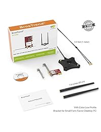 BrosTrend 1200Mbps PCIe WiFi Tarjeta Adaptador, 5GHz WiFi 867Mbps, 2.4GHz 300Mbps, con 2 X 5dBi Antenas Externas y Base Magnética, PCI Express Wireless Network, para Windows 10 8.1 7 PC de sobremesa, Gaming