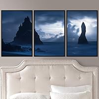 3 Piece Framed Canvas Wall Art Foggy Mountains Canvas Prints Home Artwork Decoration for Living Room,Bedroom - 16